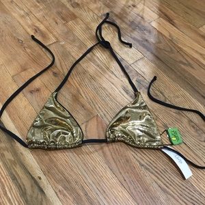 Gold Triangle Bikini Top